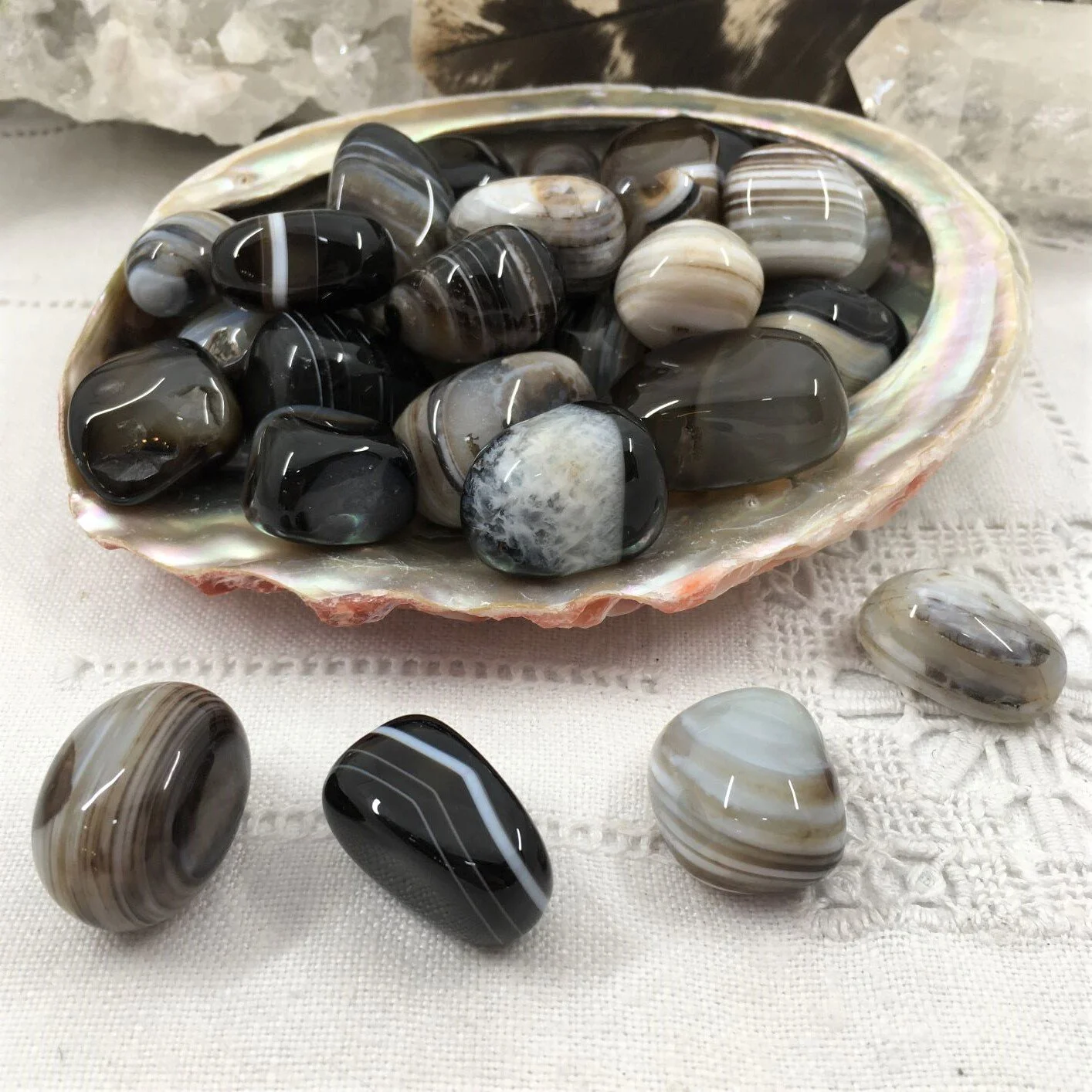 Black Banded Onyx Tumblestones